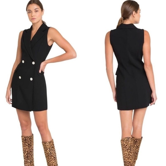 Black Halo Rio Blazer Dress in Black Size 6 - Picture 1 of 9